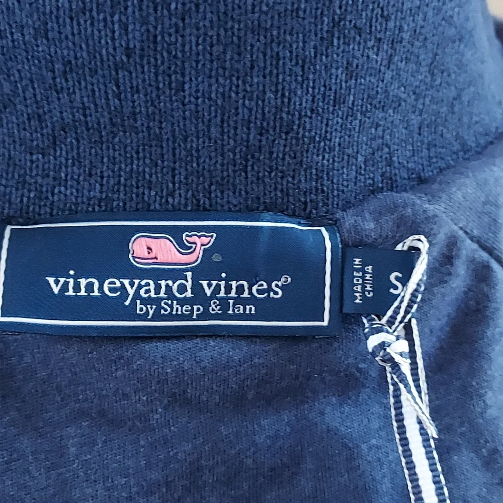 NWT Vineyard Vines Mens Perfect Sweater‎ Fleece Vest Deep Blue Size SM